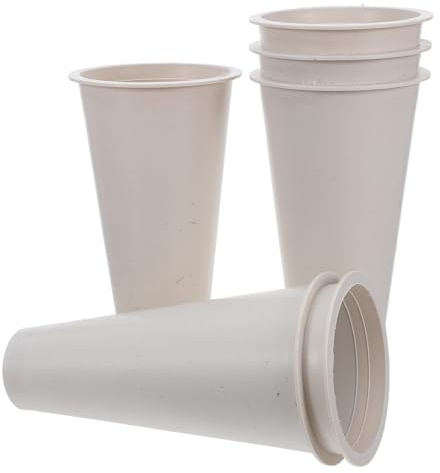 ELEOUTI 6 Piezas Jarrones para Flores de Tumba de Plástico Resistente al Clima, Cubos Cónicos de 17 Cm para Cementerio, Porta Flores para Cementerio, Juego para Arreglos Funerarios al Aire