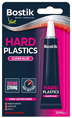 Bostik Hard Plastics Clear Glue 20ml Tube - Ultra Strong - Quick Drying Glue - Formulated For Hard Plastics Such As ABS and PVC-U