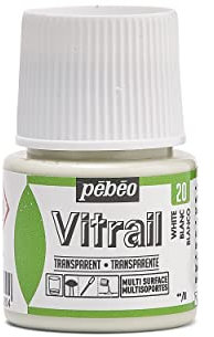Pebeo Vitrail Glasmalfarbe, Buntglaseffekt, 45 ml, Weiß