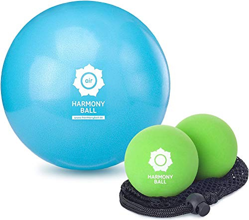 2 balles pour fascias (caoutchouc naturel 6,3 cm) + 1 balle de gymnastique (souple 18 cm) – Kit économique pour masser et détendre les muscles et les fascias