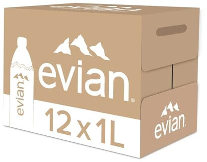 evian Still Mineral Water, 12 x 1 Litre