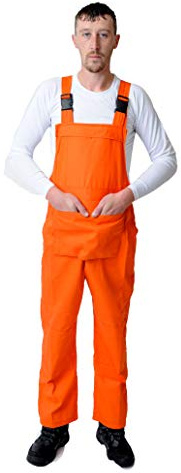 Roadmaster Bib and Brace Dungaree Overalls Painters Suit for Decorators Builders, Orange, XS