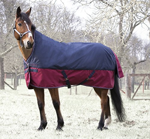 Amesbichler Tyrex 1200 - Manta para caballos (forro interior de nailon, impermeable, transpirable, correas cruzadas, 145 cm)