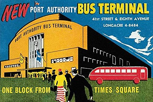 A postcard promoting a new bus terminal one block from times square in New York City Poster Print (24 x 36)