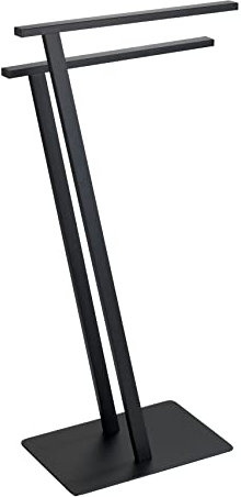 WENKO Porte-Serviettes Lirio, Porte-Serviettes disposé isolément, Porte-vêtements, en Acier Verni, 20 x 76,5 x 40 cm, Noir Mat