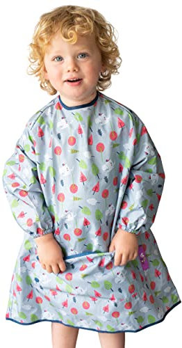 Tidy Tot®™ Langer Lätzchen für Baby und kleinkind mit Ärmel. Ganzkörper Lätzchen für Baby Ärmellätzchen. Wasserdicht Ärmellätzchen mit Tasche. Auffanglätzchen für Essen, Malen. Inklusive Reisetasche