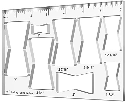 Hecfu Gabarit de défonceuse 8 en 1 pour le travail du bois, gabarit de toupie de défonceuse avec nœud papillon, gabarit décoratif