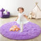 lightlux Shaggy Hochflor Teppich Rund für Kinderzimmer Wohnzimmer Schlafzimmer Langflor Teppich Hochwertig Hohe Pflegeleicht Fadendichte Flauschiger kinderteppich für Kinder Mädchen((Violett, 153cm)