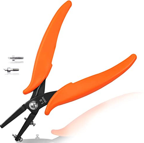 LEONTOOL Pince perforatrice en métal de 15.2 cm, petite pince à trou rond, outil de bijoux avec poignées en PVC pour travaux manuels, bricolage