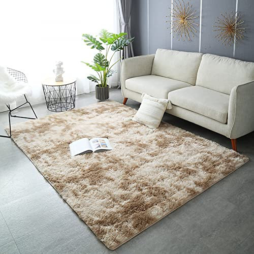 Nyescasa Hochflor Teppich Langflor Modern Flauschig Weich Rechteckig für Wohnzimmer, Kinderzimmer, Schlafzimmer, Flur - Braun Shaggy Läufer Innen 140x200cm