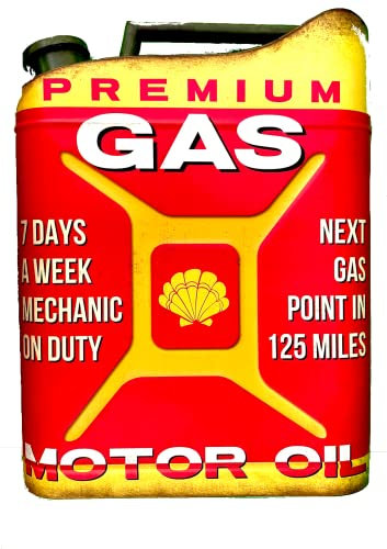 DiiliHiiri Cartello 3D tanica dell'olio motore – originale cartello retrò americano retrò segno per bar pub caffetteria officina e garage. Decorazione Cartello vintage anni 50. Piastra 45 x 35 x 6 cm