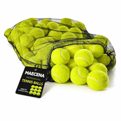 MAECENA Pack of 12 Tennis Balls for Pets Training Kids with Carry bag Tennis Balls for Dogs Kids Sports