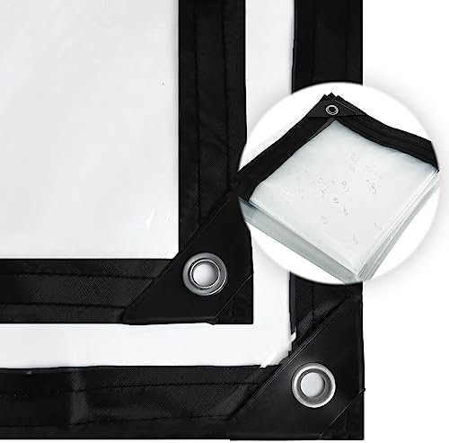 Bâche imperméable Transparente avec œillets, bâche imperméable Transparente, en polyéthylène résistant aux intempéries, bâche en Plastique avec Cordes élastiques de 5 m, Pliable. (2x1m)