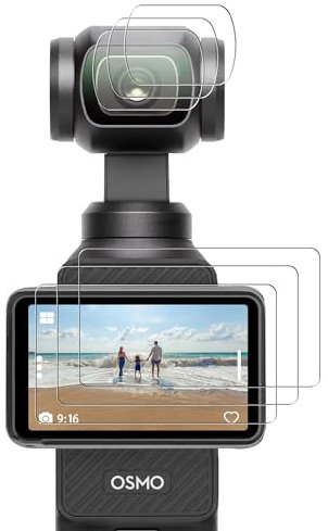 FiTSTILL [6pcs Kit di vetro temperato per DJI Osmo Pocket 3] 3pcs Pellicola di protezione dell'obiettivo + 3pcs LCD Screen Protector Pellicola di vetro temperato DJI Pocket 3 Accessori 9H Durezza