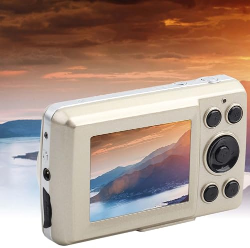 16 MP Digital Videokamera Videokamera 16X Zoom HD 720P 30FPS, Portabel Liten Kamera, 2,4-tums Skärm, Minivideokamera, för äventyr och Resor (Guld)