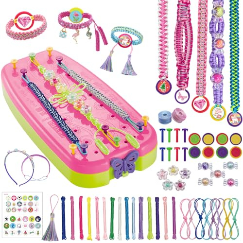 MEIVINES Kit Per Braccialetti Ragazza 189PCS Friendship Bracelet Kit Set Artigianale Di Braccialetti Dell'Amicizia Crea Braccialetti Bambina Per Regalo Bambina (Rosa)