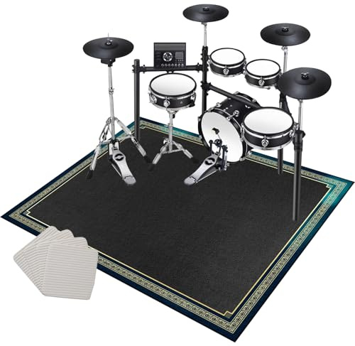 Alfombras Acusticas Alfombra Bateria Electronica 120 x 70 cm Alfombra de Tambor Alfombra para Bateria Acustica Alfombras de Batería Acústico Tambor Alfombrillas Insonorizada Antideslizantes Tapetes