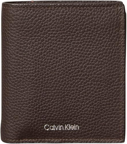 Calvin Klein Portafogli da uomo FOIL Emboss Slim Trifold w Card LV04D1063G, marrone (CK marrone scuro), taglia unica, Marrone (Ck Marrone Scuro), Taglia unica