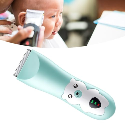 Akozon Ultra Quiet Baby Hair Clipper - Sladless Uppladdningsbart Vattentätt Hårskärare för Exakt Trimning med 2 Guidekammar - Mild Frisyr för Barn