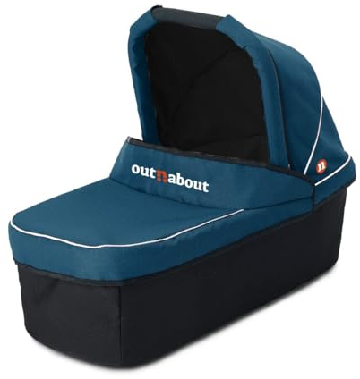 Out’n’About Single Carry Cot - Newborn Parent-Facing Carry Cot with Mattress, Liner & Adapter, Compatible with Nipper, GT & Little Nipper Single, V6 to V2 Compatible - Highland Blue