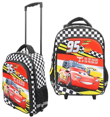 Bioworld Pixar Cars Lightning McQueen 95 16 Rolling Travel Backpack