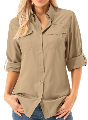 Asfixiado T-shirt à manches longues pour femme, protection solaire UPF 50, séchage rapide, idéal pour la pêche, la randonnée, les voyages