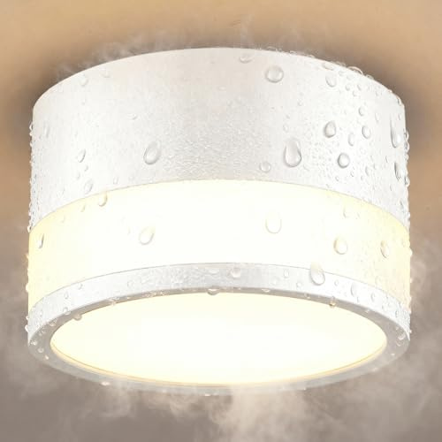 ZIZZLER Faretti Led Bianchi da Soffitto, Impermeabile IP44, Faretto per Cucina Interni Corridoio, 12W 1100LM, Plafoniera Rotondi Soffitto Soggiorno, Luce Calda, Bathroom Spot Lights Ceiling, 10cm