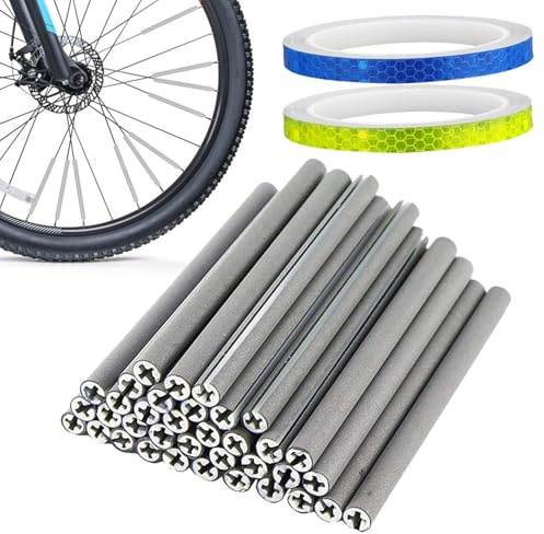 Xvilmaun Reflectores de radios, 36 piezas impermeables de seguridad de alta visibilidad, tubo reflector de radios para bicicleta, para niños, ciclistas, cochecitos, sillas de ruedas, bicicleta de