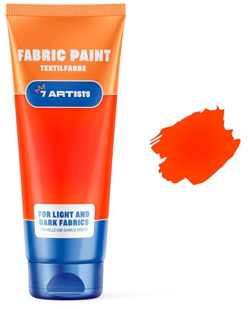 Textilfärg Orange Neon 60 ml – Permanent och Tvättbar Färg för Kläder, Skor och Denim | Flexibel och Hållbar Textilfärg