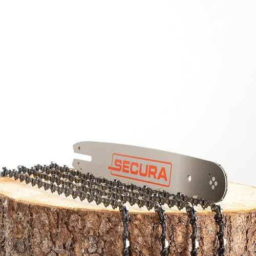 SECURA Kit 4 Chaînes + Guide 35cm 3/8' 1.3mm 50TG compatible avec STIHL MS180 210 230 250