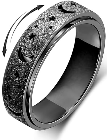 MHWTTY Fidget Spinner Ring Ångestring för kvinnor Fidget Ringar för ångest Fidget Ringar Ångest Leksaker Ångest Lindring Ring Leksaker Fidget Spinner Ring Män Fidget Leksaker