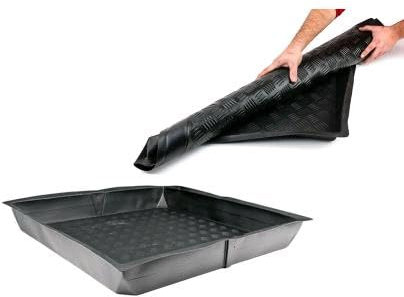 Weedness Bandeja colectora flexible 100 x 100 x 12 cm de plástico resistente al agua – Planta de cultivo para plantas de plástico
