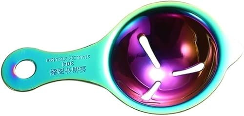 viola Filtro per uova accessori da cucina cucchiaio di separazione in acciaio inossidabile strumento separatore di uova strumento separatore uovo separatore uovo cottura uovo separatore cucchiaio in