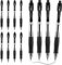 OFFCUP Druckkugelschreiber, 12pcs Schwarz Kugelschreiber, Gel Ink Pen 0,7 mm Feder Großraumine Kuli Ergonomische Rutschfeste Griffzone Kugelschreiber Set für Büro und Haushal