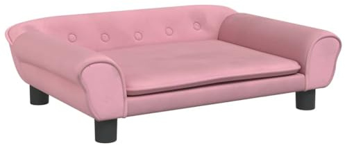 Lit pour chien rose 70x48x22 cm velours