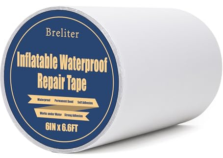 Breliter Inflatable Waterproof Repair Tape - Waterproof TPU Patch Repair Kit, Sealing Repair Tape for Air Mattress, Bounce House, Inflatable Toys, Swimming Ring - 6in x 6.6ft