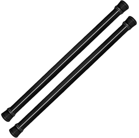 NHQZ 2 Piezas Barra Armario Extensible de 30-50 cm, Antideslizante Barra Ducha Extensible, Barra de Cortina Sin Taladrar con Resorte para Ventanas, Armarios, Zapateros, Armarios, EstanteríAs (Negro)