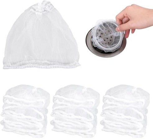 300 Pezzi Lavello Sacchetto Filtro Scarico Lavandino Cucina, 9 x 8 cm Elastico Filtro Monouso per Lavello, Rete Filtrante per Lavello Anti-intasamento, Filtro per Lavandino Cucina Rete Filtrante
