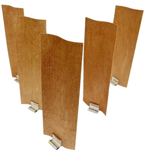 Berjalan 20 mechas de madera para la fabricación de velas, 4 cm de por 12 cm de , mechas de velas de madera sin humo + bases de metal
