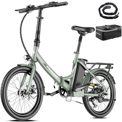 Fafrees Bici Elettrica Pieghevole F20 Light Bicicletta Elettrica Batteria Rimovibile 36V16.75Ah 250W, Autonomia 130KM, 7 Velocità, Freni a Disco, Uomo Donna, per Città e Pendolari, con Lucchetto,Verde