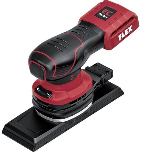 FLEX Batteridriven vibrationsslip 18 V (med varvtalsreglering, 18 V, 2,5/5,0 Ah, anslutning Ø 27, slipplatta längd 198 mm, dammpåse, adapter, hantverkare, handverktyg) 534435