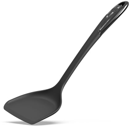 Hoffmann Premium Silikon Pfannenschaufel mit Edelstahlkern, 35 cm Länge, spülmaschinenfest, Kratzfest, Ergonomischer Griff, Lebensmittelecht,Küchenhelfer,Pfannenwender