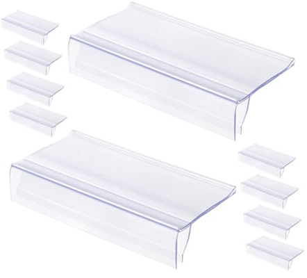 ROMISBABA Porta Etichette per Scaffali Trasparente in Plastica 20 Pezzi Fessura per Cartellini Prezzi Clip per Etichette da Supermercato e Farmacia Supporto Stabile per Espositori e