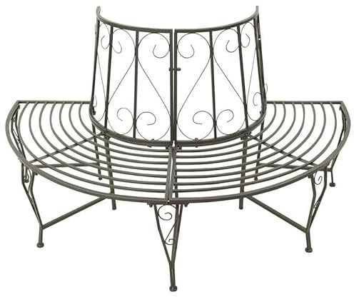 Eleganz Panchina per albero semicircolare, 160 cm, in acciaio, robusta panchina da giardino per terrazza e giardino, resistente alle intemperie e durevole, ideale per la seduta all'aperto