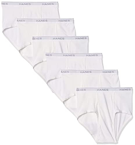 Hanes Men's 6-Pack FreshIQ Tagless Cotton Brief - White - XL