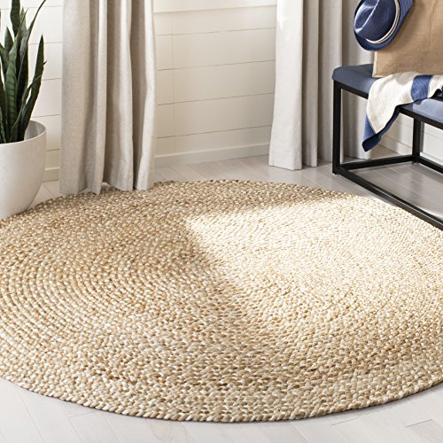 Safavieh Tapis en Fibres Naturelles Salon, Salle à Manger, Chambre à Coucher - Natural Fiber Collection, Tapis à Poil Court, Naturel, 91 X 91 cm
