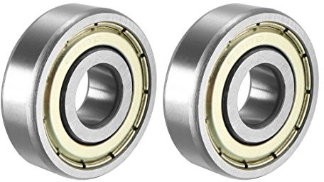 sourcing map 2 Stück Rillenkugellager 6200Z Doppelschild 10mmx30mmx9mm Kugellager Kohlenstoffstahl