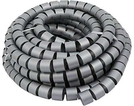Aexit Cavo avvolgente a spirale flessibile Filo avvolgente Grigio Gestire cavo 30mm Dia x 8,5 metri di lunghezza con clip (80f9f6dc52227d91aa1fc5e9014b26fe)