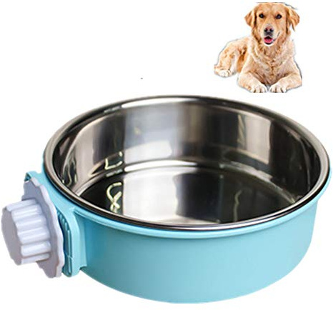 2-in-1 dog bowl,dog bowls with stand stainless steel pet dog water bowl travel, for crate and cage small animals such as cats and dogs Suitable for small and medium dogs…