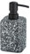 WENKO Seifendosierer Terrazzo in Mosaik-Optik, wiederbefüllbarer Pumpspender für Flüssigseife oder Desinfektionsmittel, außergewöhnliches Badaccessoire aus Polyresin, 8 x 16 x 9,5 cm, Schwarz/Weiß
